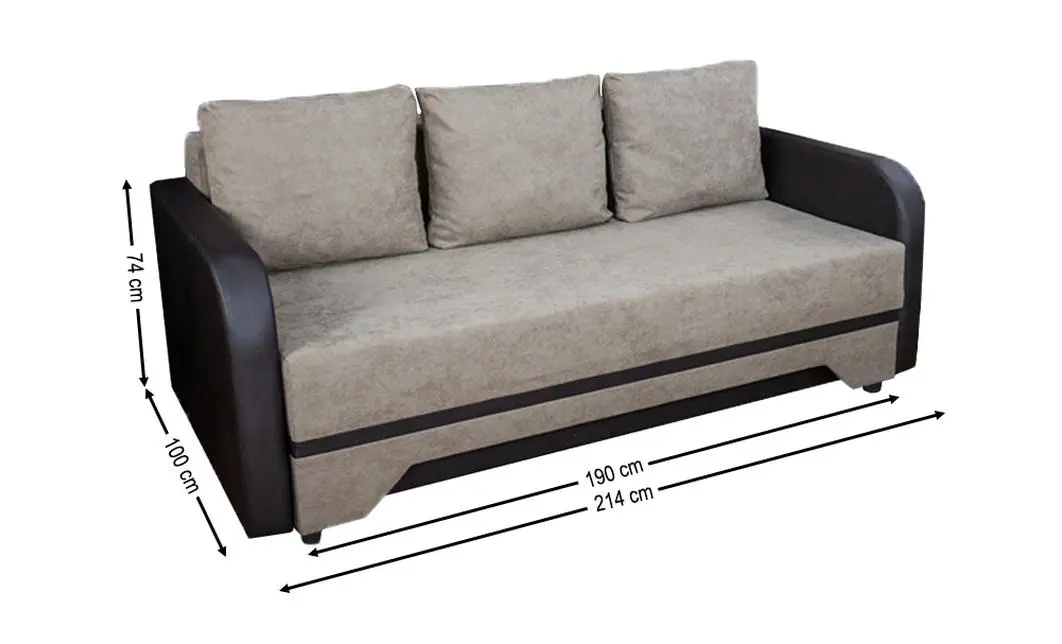 Canapea Extensibilă Corina Memory Mini, Maro deschis 2