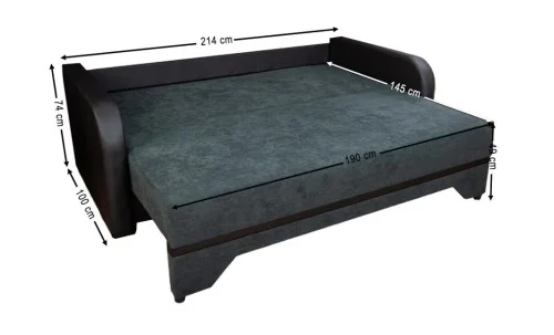 Canapea Extensibilă Corina Memory Mini, Gri închis
