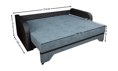 Canapea Extensibilă Corina Memory Mini, Gri antracit