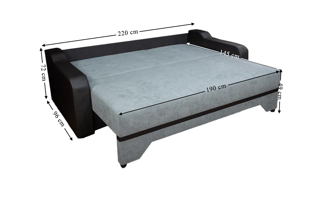 Canapea Extensibilă Sally Bonell Mini, Gri albastrui 6