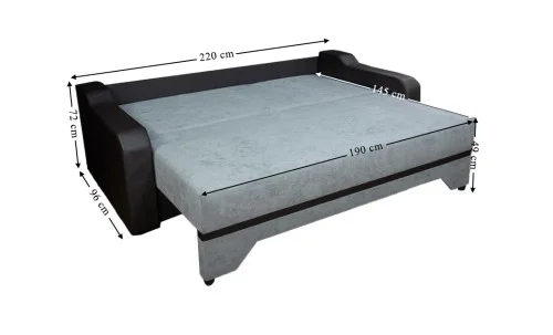Canapea Extensibilă Sally Bonell Mini, Gri albastrui