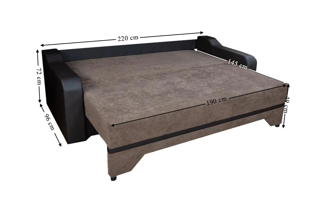 Canapea Extensibilă Royal Memory Mini, Maro închis 6