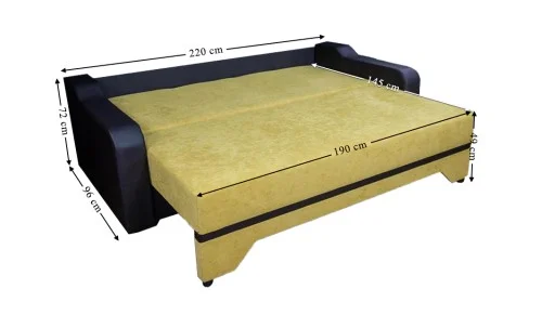 Canapea Extensibilă Royal Memory Mini, Muștar