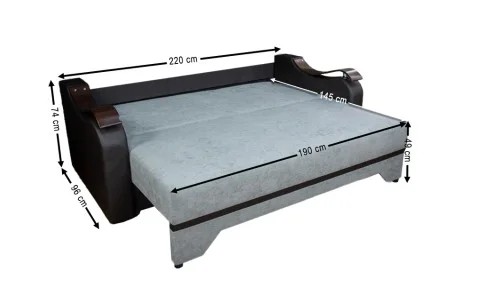 Canapea Extensibilă Sally Memory Mini, Gri albastrui