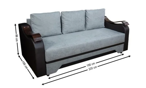 Canapea Extensibilă Sally Memory Max, Gri albastrui