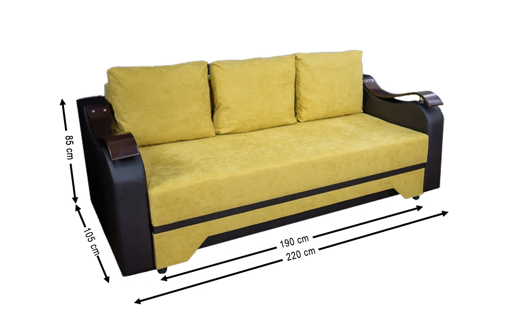 Canapea Extensibilă Sally Memory Max, Mustar 2