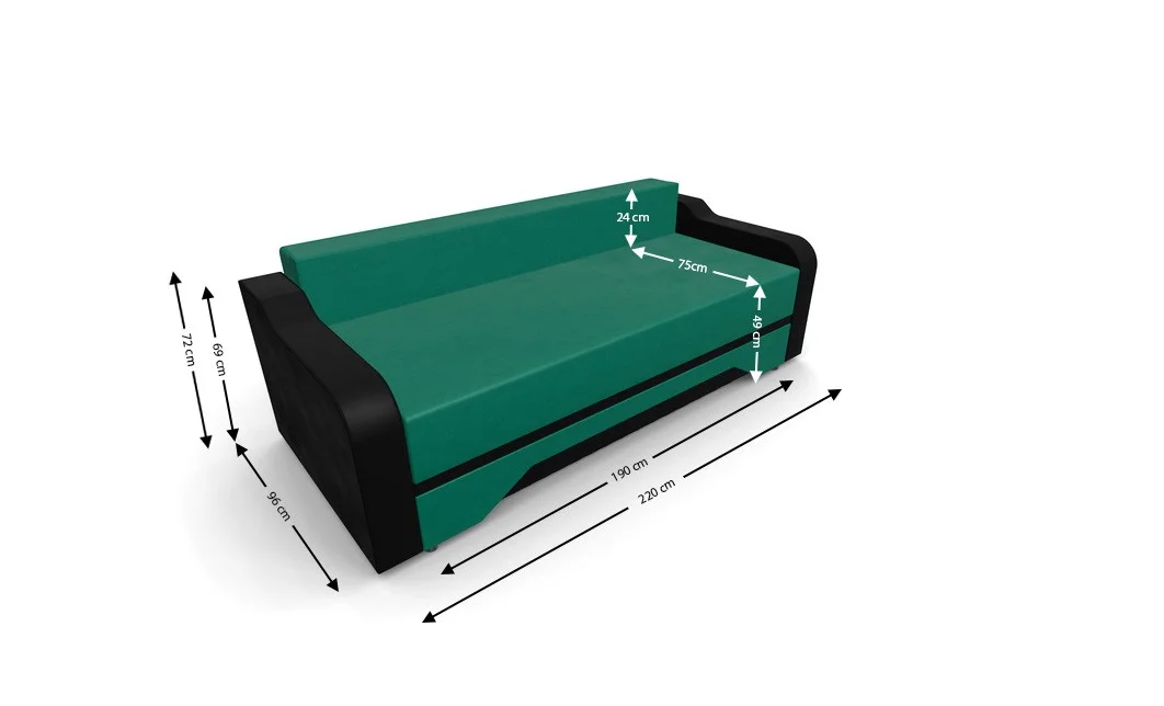 Canapea Extensibila Royal Mini, Verde 4