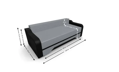 Canapea Extensibila Royal Mini, Gri