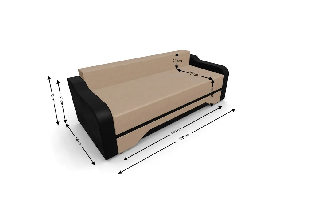 Canapea Extensibila Royal Mini, Maro deschis 4