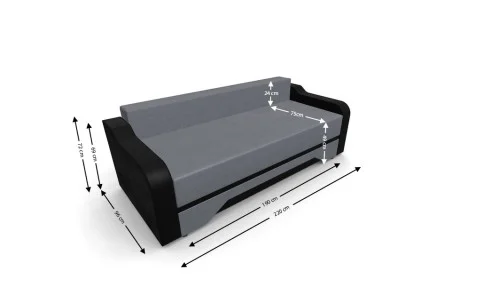 Canapea Extensibila Royal Mini, Gri antracit