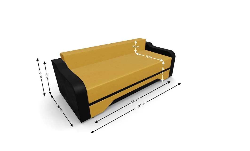 Canapea Extensibila Royal Mini, Galben 4