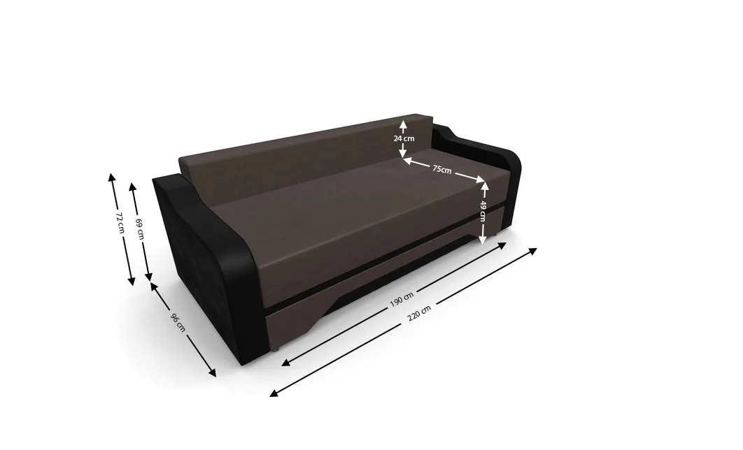 Canapea Extensibila Royal Mini, Maro inchis 4