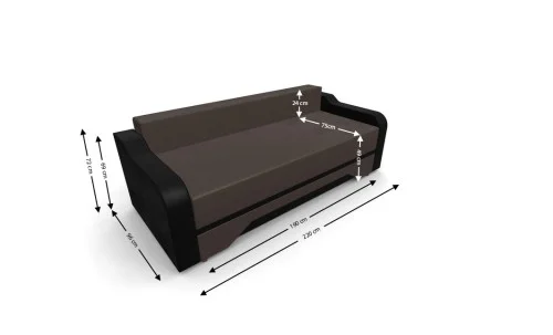 Canapea Extensibila Royal Mini, Maro inchis
