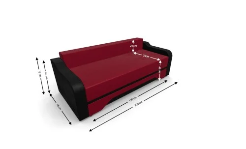 Canapea Extensibila Royal Mini, Rosu