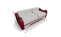 Canapea Extensibila Sally Mini, Bej deschis/Rosu 4