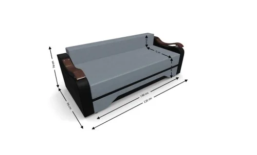 Canapea Extensibila Sally Mini, Gri albastrui/Negru