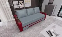 Canapea Extensibila Sally Mini, Gri albastrui/Rosu 3