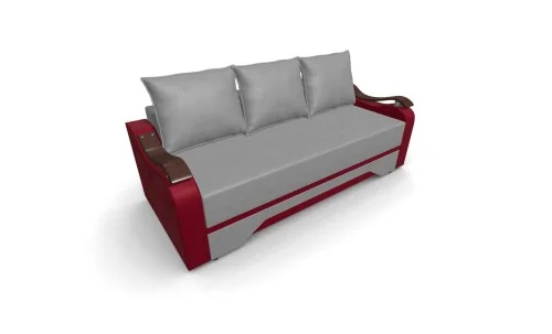 Canapea Extensibila Sally Mini, Gri/Rosu