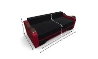 Canapea Extensibila Sally Mini, Negru/Rosu 4