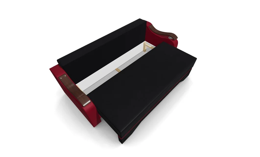 Canapea Extensibila Sally Mini, Negru/Rosu 7