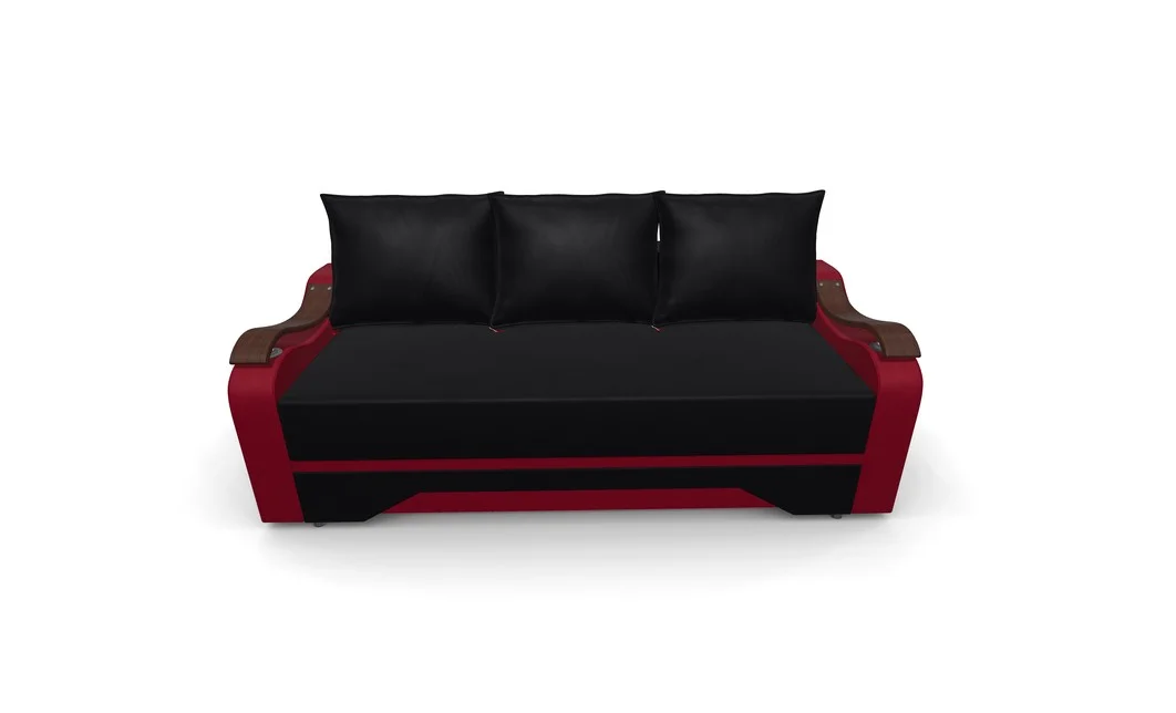 Canapea Extensibila Sally Mini, Negru/Rosu 8