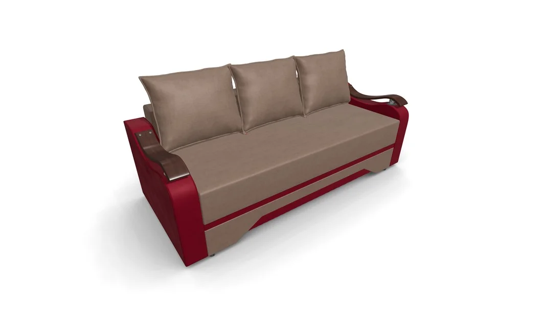 Canapea Extensibila Sally Mini, Maro/Rosu 6