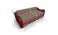 Canapea Extensibila Sally Mini, Maro/Rosu 4
