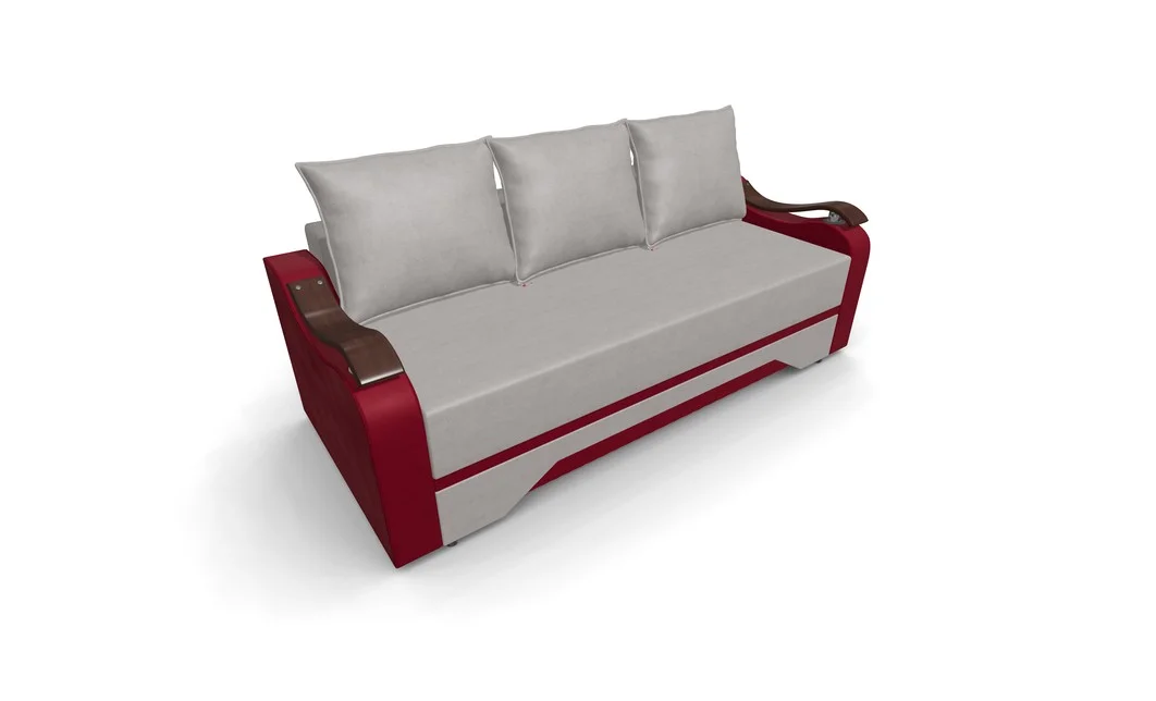 Canapea Extensibila Sally Mini, Crem/Rosu 5