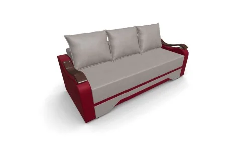 Canapea Extensibila Sally Mini, Bej/Rosu