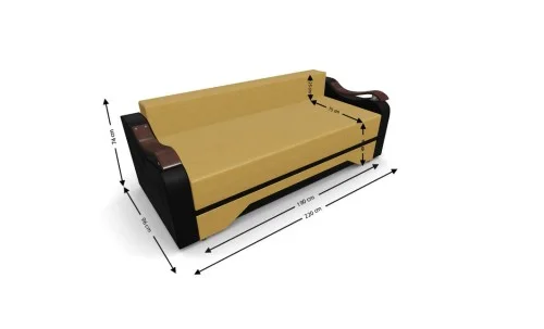 Canapea Extensibila Sally Mini, Mustar/Negru