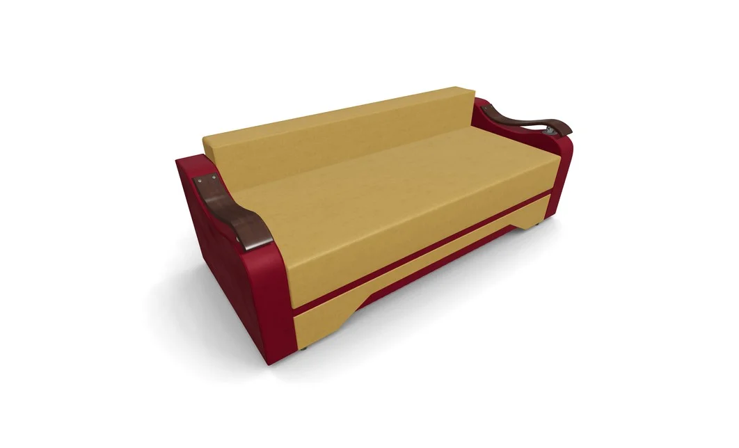 Canapea Extensibila Sally Mini, Mustar/Rosu 7