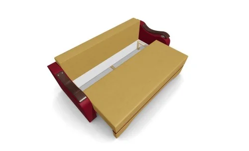 Canapea Extensibila Sally Mini, Mustar/Rosu