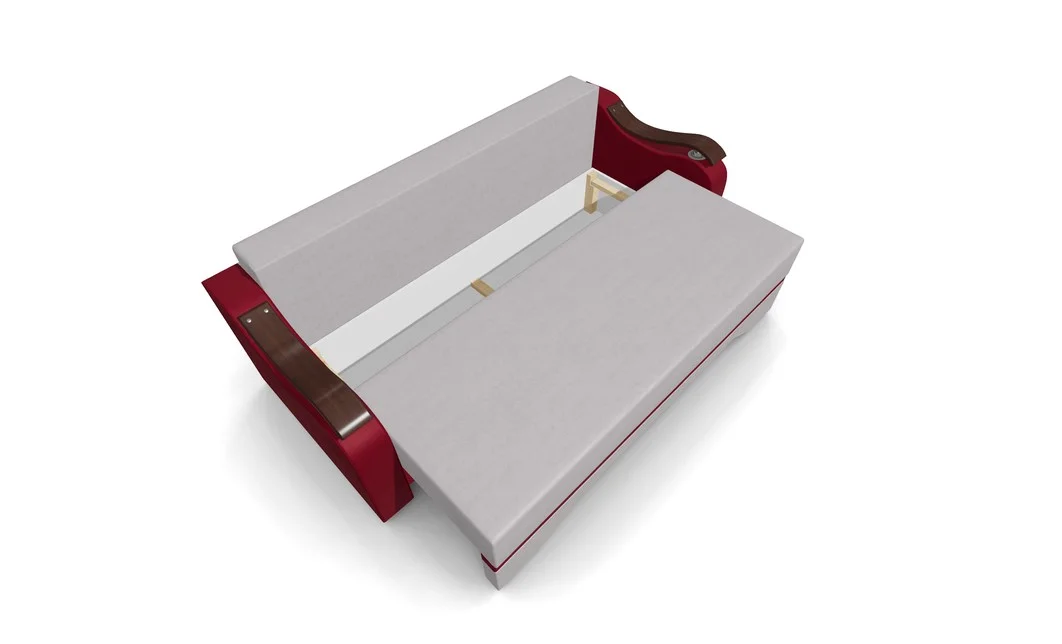 Canapea Extensibila Sally Mini, Crem/Rosu 6