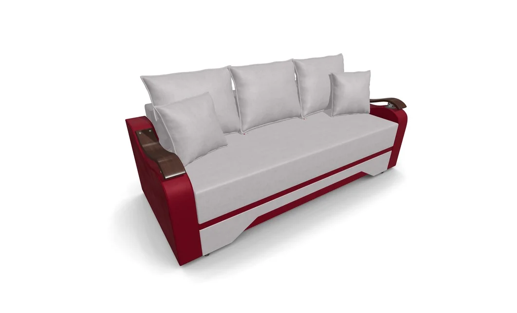 Canapea Extensibila Sally Mini, Crem/Rosu 7