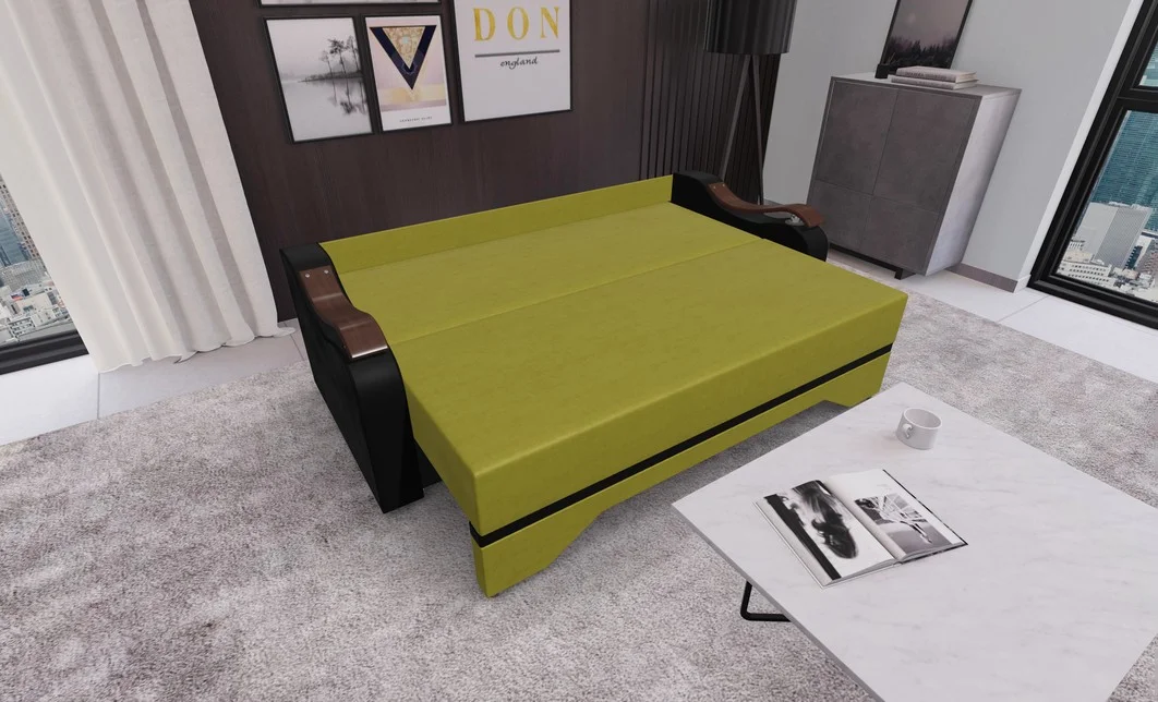 Canapea Extensibila Sally Mini, Verde masliniu/Negru 3