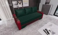 Canapea Extensibila Sally Mini, Verde/Rosu 2