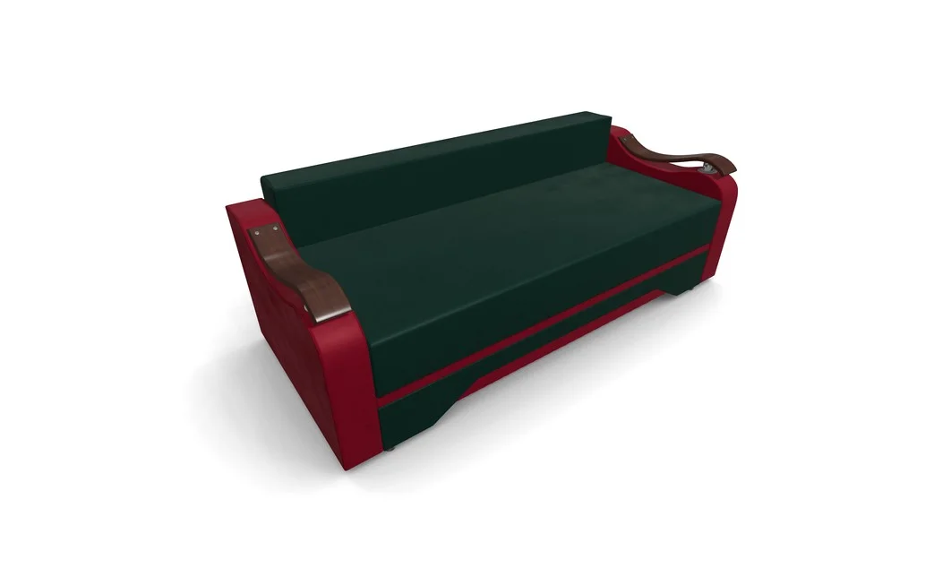 Canapea Extensibila Sally Mini, Verde/Rosu 6
