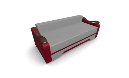 Canapea Extensibila Sally Mini, Gri deschis/Rosu