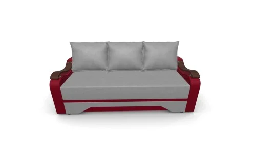 Canapea Extensibila Sally Mini, Gri deschis/Rosu