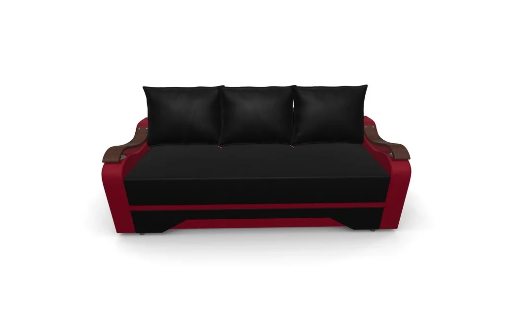 Canapea Extensibila Sally Mini, Negru/Rosu 6