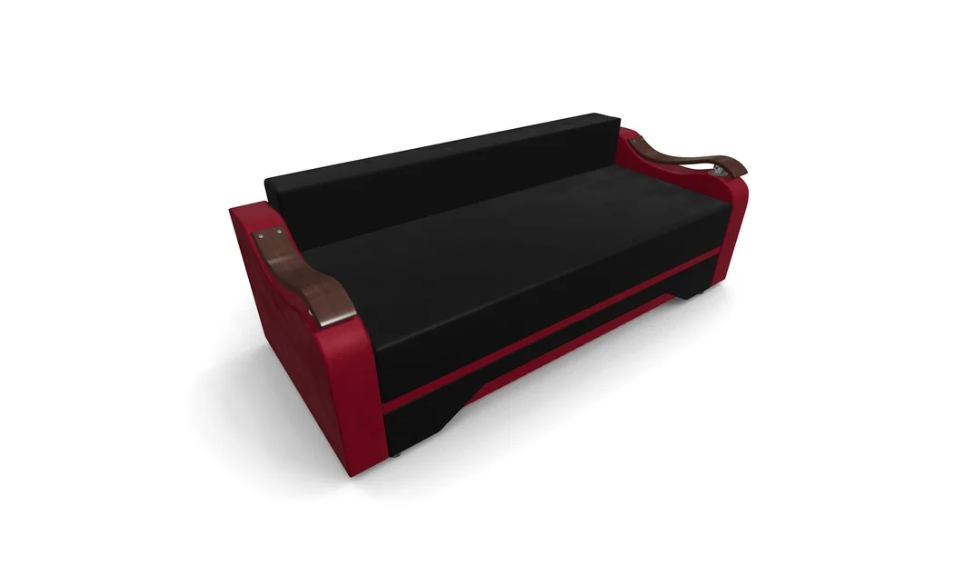 Canapea Extensibila Sally Mini, Negru/Rosu 8