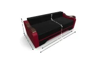 Canapea Extensibila Sally Mini, Negru/Rosu 5