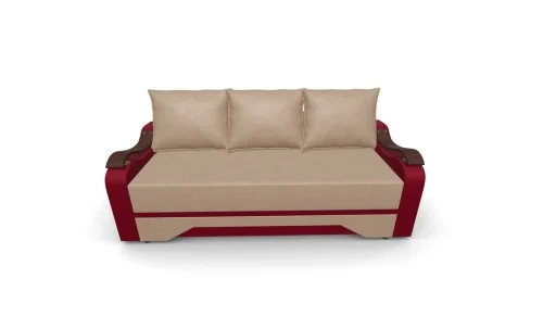 Canapea Extensibila Sally Mini, Maro deschis/Rosu