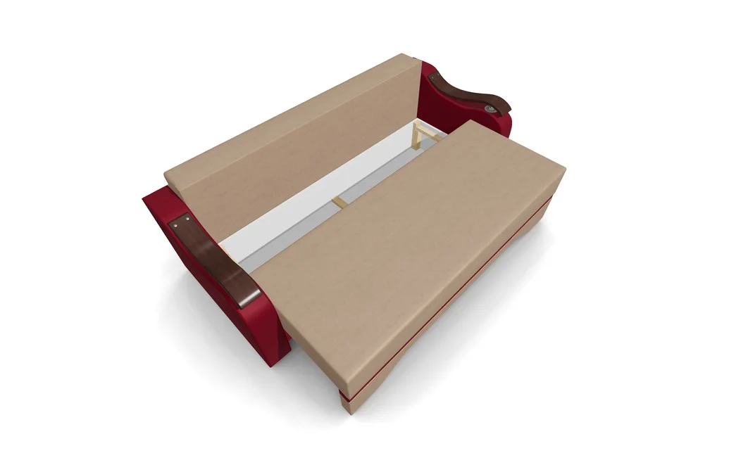 Canapea Extensibila Sally Mini, Maro deschis/Rosu 5