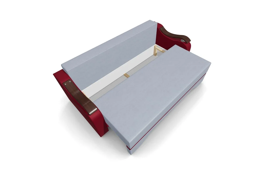 Canapea Extensibila Sally Mini, Argintiu/Rosu 6