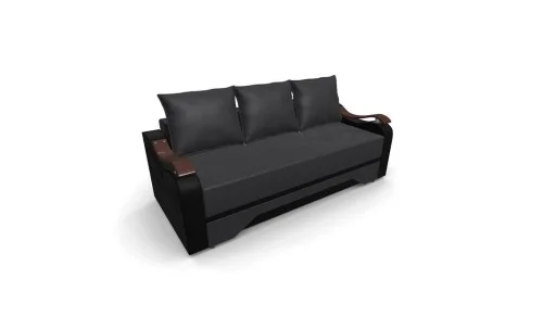 Canapea Extensibila Sally Mini, Gri carbune/Negru