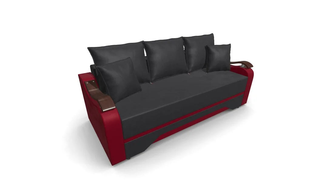 Canapea Extensibila Sally Mini, Gri carbune/Rosu 6