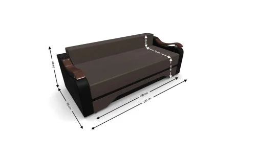 Canapea Extensibila Sally Mini, Maro/Negru