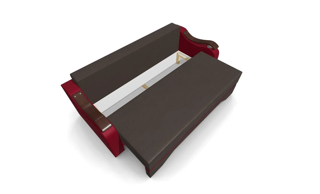 Canapea Extensibila Sally Mini, Maro/Rosu 5