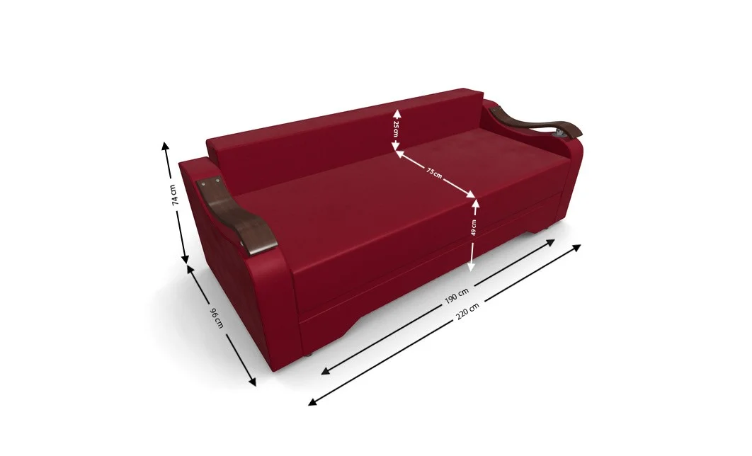 Canapea Extensibila Sally Mini, Rosu/Rosu 4